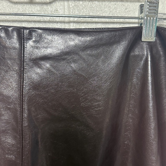NWT A New Day Women's 20 Brown Faux Leather Midi Skirt - Picture 4 of 10